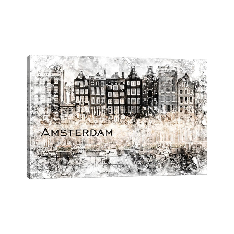 Amsterdam Collage 1 Piece Wrapped Canvas Wall Art, 30.48 cm H x 45.72 cm W
