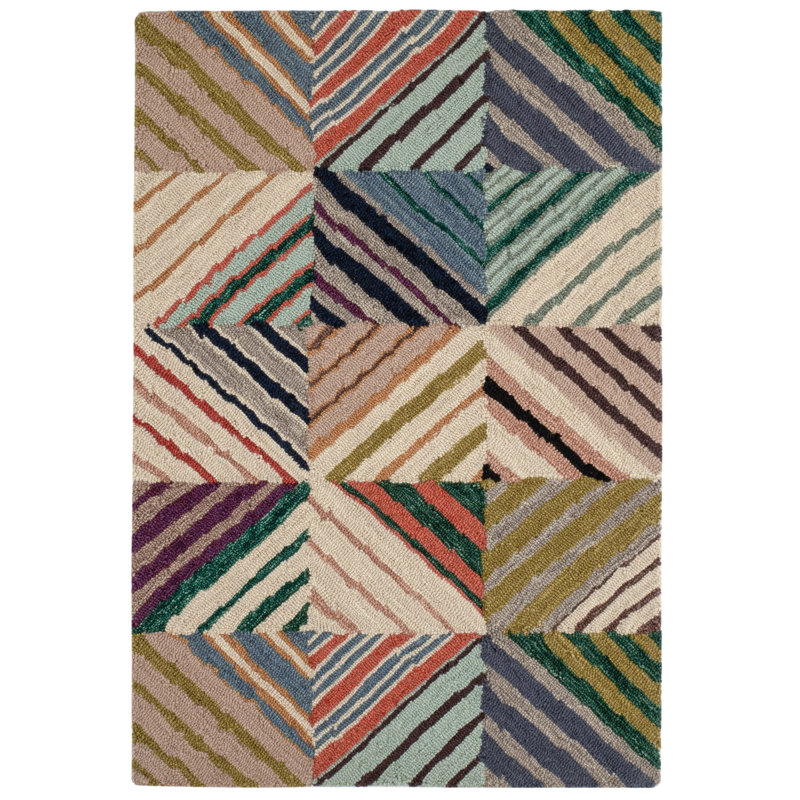 Tapis en laine micro crocheté à la main Potter, Rectangulaire 3 pi x 5 pi