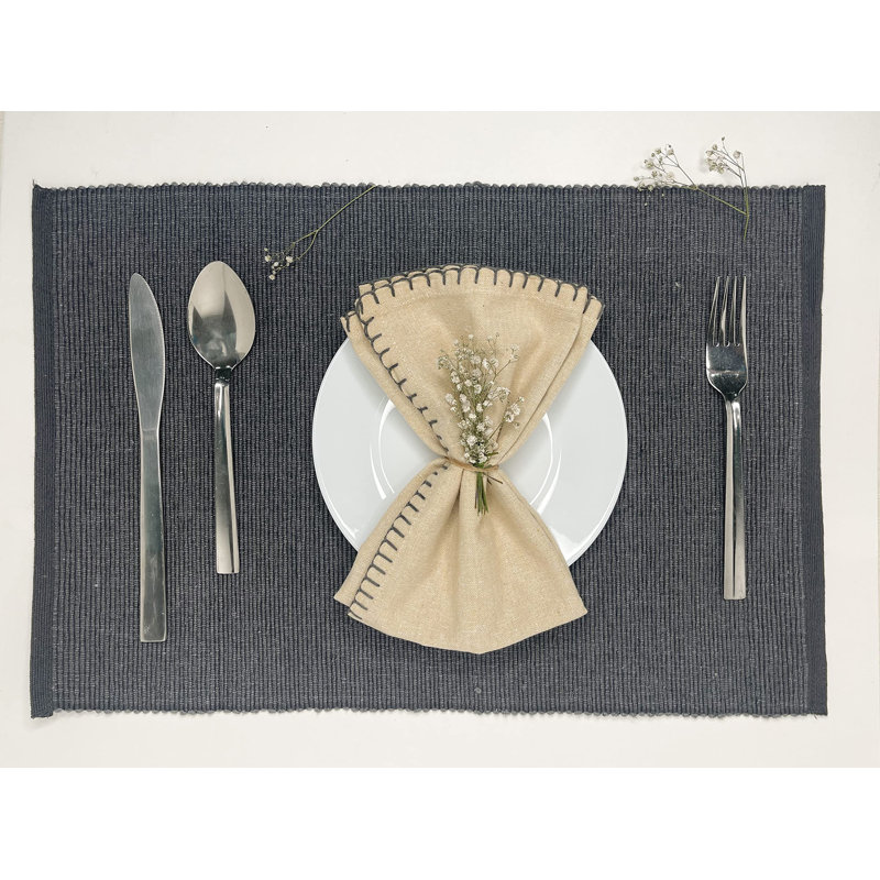 ENSEMBLE DE 6 Napperons CLASSIC RIBBED CLASSIC, gris