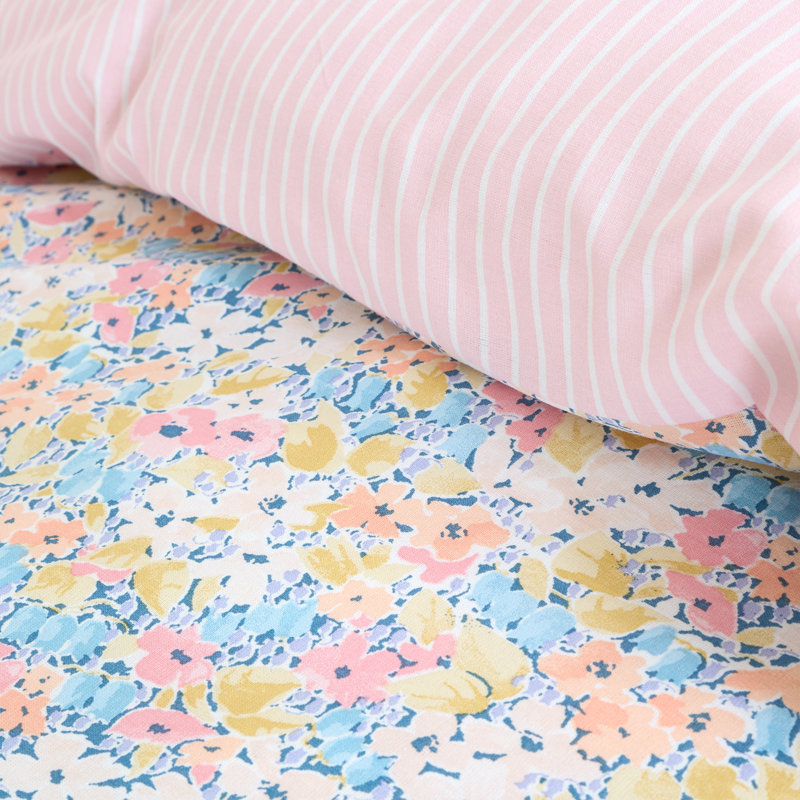 Darcy Floral Reversible Duvet Cover Set, Super King Duvet Cover + 2 Standard Pillowcases