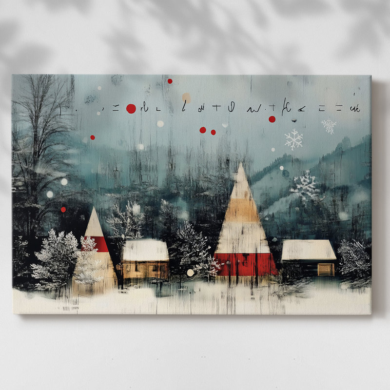 Art de Noël des Fêtes de Noël III - Toile tendue avec châssis - Lxxxl, H 18 po x l 27 po