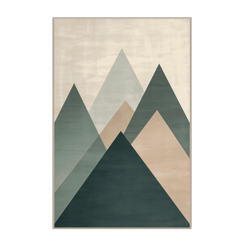 Tapis scandinave beige lavable à la machine, 5 x 7