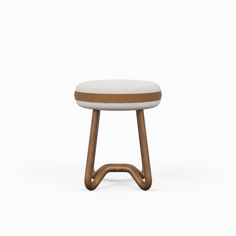 Loop Accent Stool, Noodles Natural/Nozes/Caramel