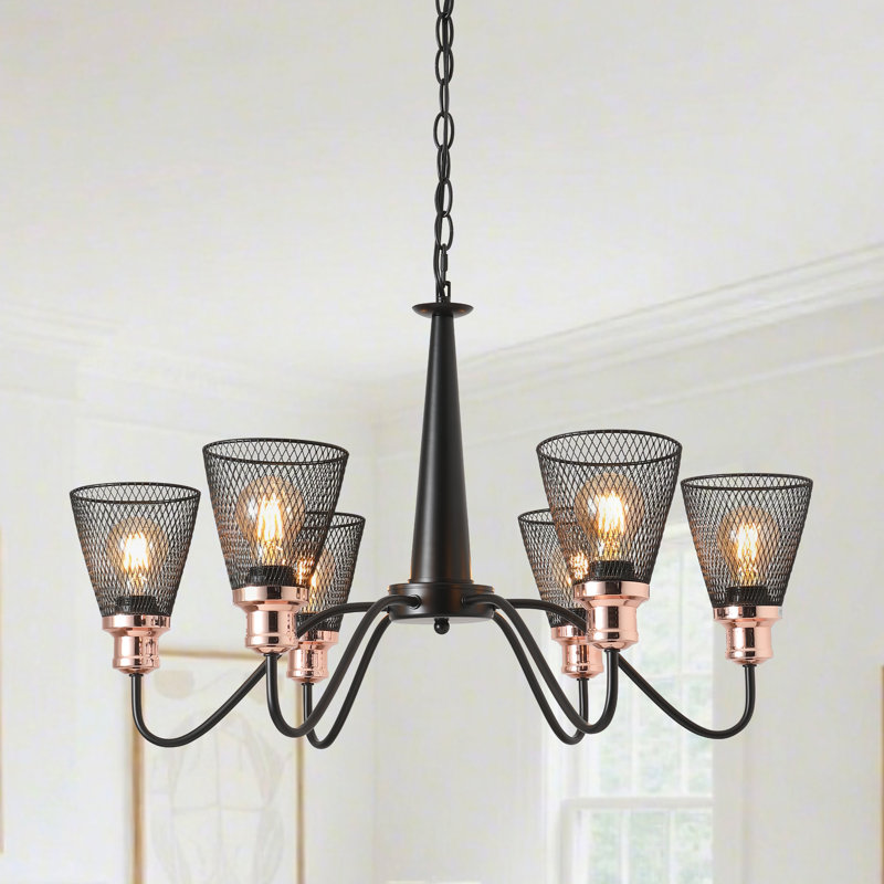 6 - Light Metal Tradition/Classic Dimmable Chandelier