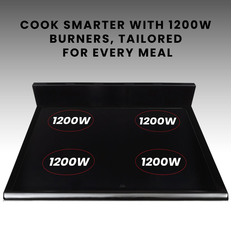 Cuisinière électrique 20 po avec 4 brûleurs en céramique Equator, Acier inoxydable