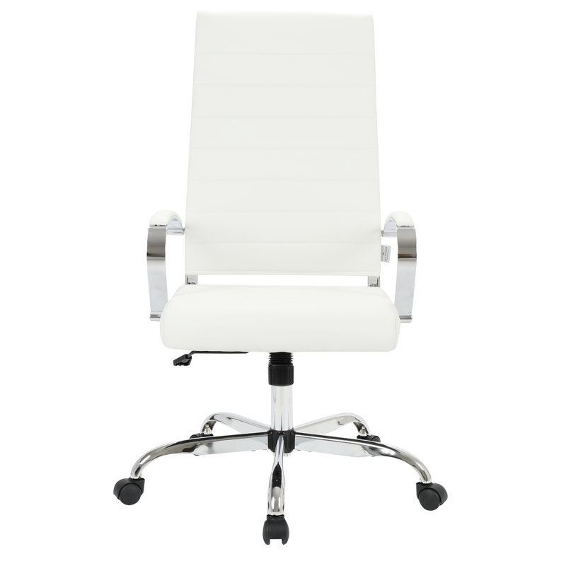 Mulkey High-Back Leather Executive Office Chair – Adjustable Swivel Desk Chair for Computer, Conference, or Home Office Use