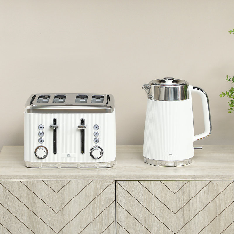 Kettle and Toaster Set, White