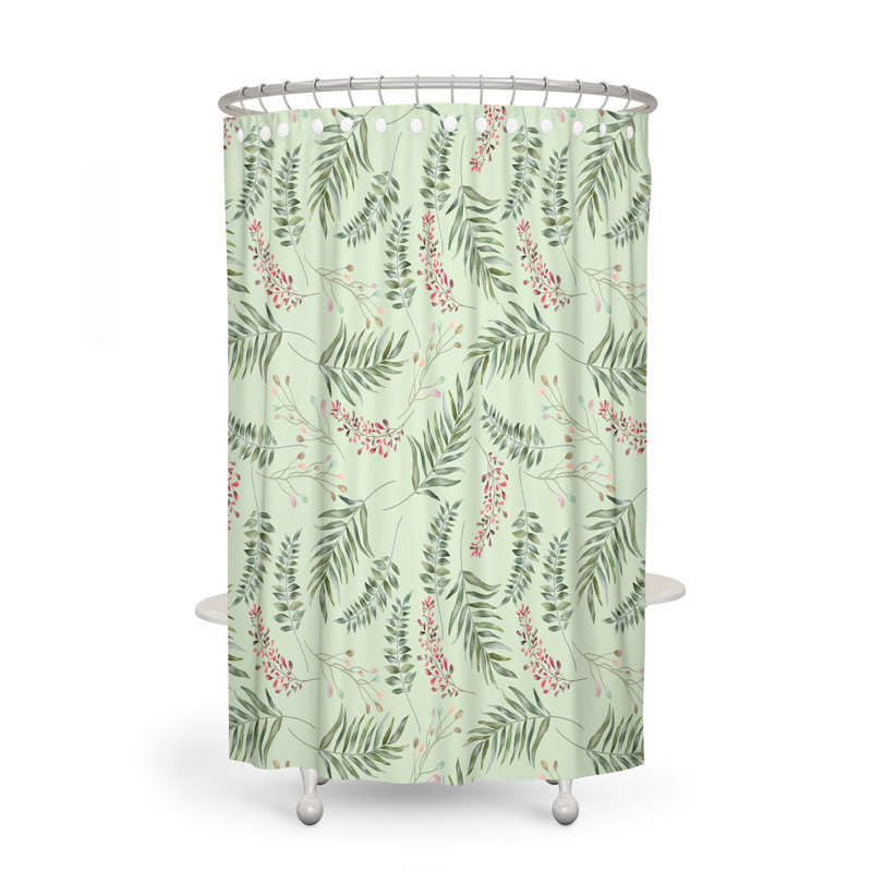 Green Fearn Leaf Shower Curtain, 72" H x 70" W