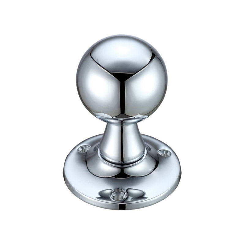 Passage Door Knob, Polished Chrome