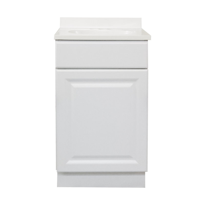 Wyndham 19 Inch Bathroom Vanity with Top, Ready to Assemble, White, 4" Centers