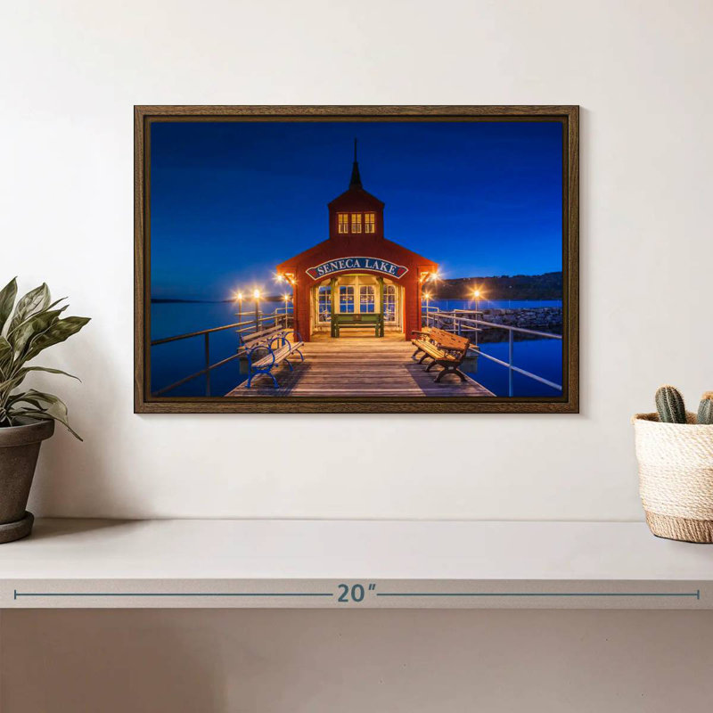Seneca Lake Pier, 13 po x 9 po, Cadre flottant noyer