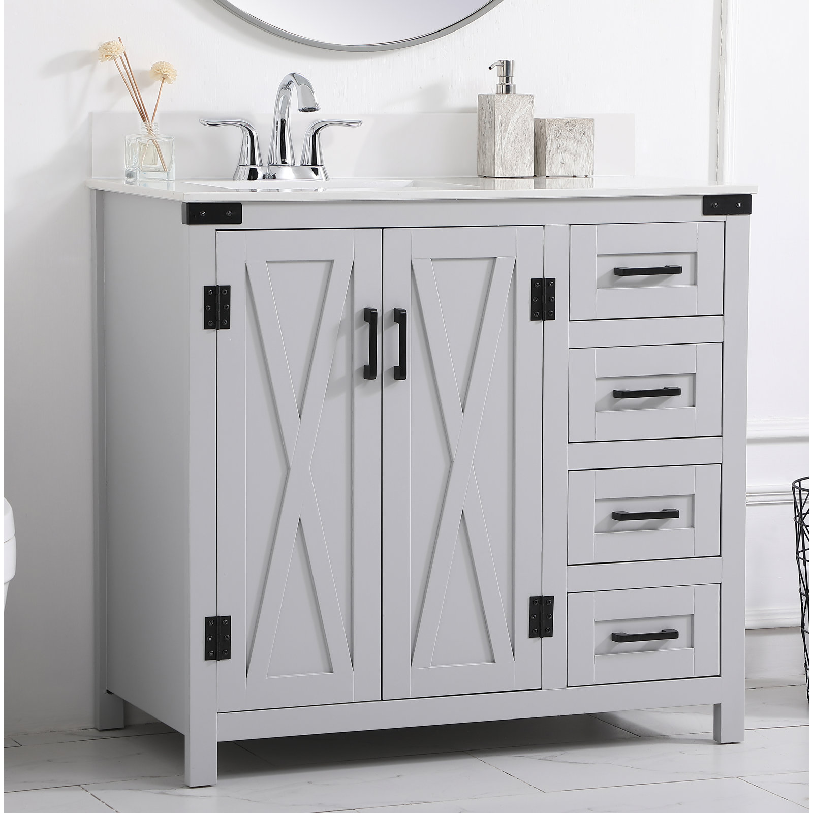 Slayton 36'' Single Bathroom Vanity, Gray