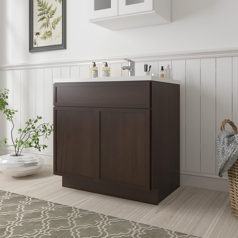 33'' Single Bathroom Vanity Base Only, Brown
