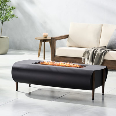 Foyer d'extérieur chauffant rectangulaire en fer gris foncé 50 000BTU Option 50000 Comfort