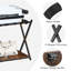 Porte-bagages pliable, porte-valise avec tablette de rangement en bois, peut supporter jusqu'à 110 lb, brun rustique et noir