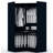 Mulberry Wardrobe Closet with Hanging Rods, Drawers and Adjustable Shelves in Midnight Blue -1883572172