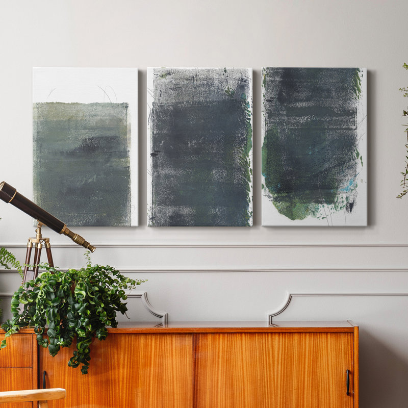 Roller Oxide II - ensemble de 3 peintures sur toile tendue, H 27 po x l 48 po x P 1 po