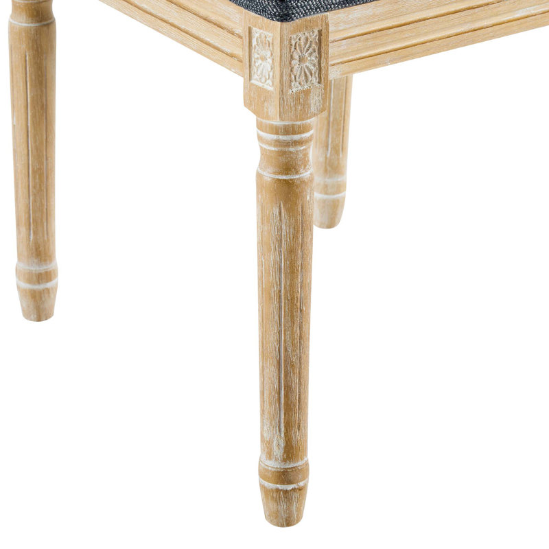Chaises de salle à manger French Country - Dossier élégant en canne et sièges rembourrés avec pieds cannelés - Finition rustique patinée - Structure en bois d'hévéa massif - Chaises de cuisine et de salle à manger d'inspiration rétro