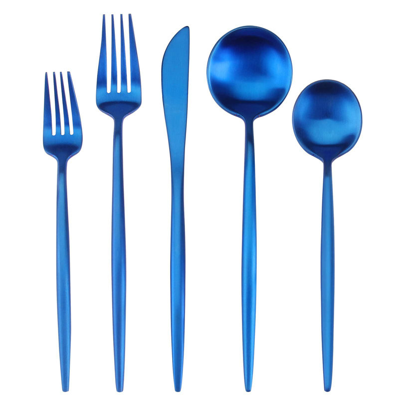 Ensemble de couverts 20 pièces en acier inoxydable pour 4 personnes, argenterie mat satiné avec revêtement PVD, ensemble de couverts durable pour la maison et le restaurant