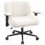 Chaise de bureau rembourrée de 28,3 po de largeur avec roulettes pour bureau à domicile, coiffeuse et dortoir-2067200340