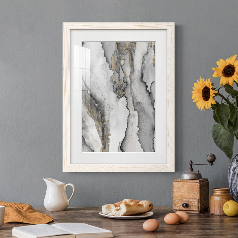 «Abstract Ink Fantasy III», encadré mat de qualité supérieure - prêt à être accroché, H 20 po x l 17 po x P 1 po, Blanc