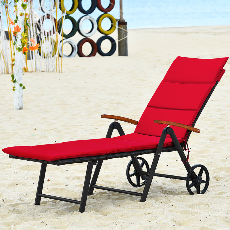 Chaise longue inclinable 73 po Nob Hill, Rouge, Noir, noir, noir, noir