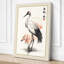 Crane with Blossoms Japandi - Wrapped Canvas-400872375-400872376