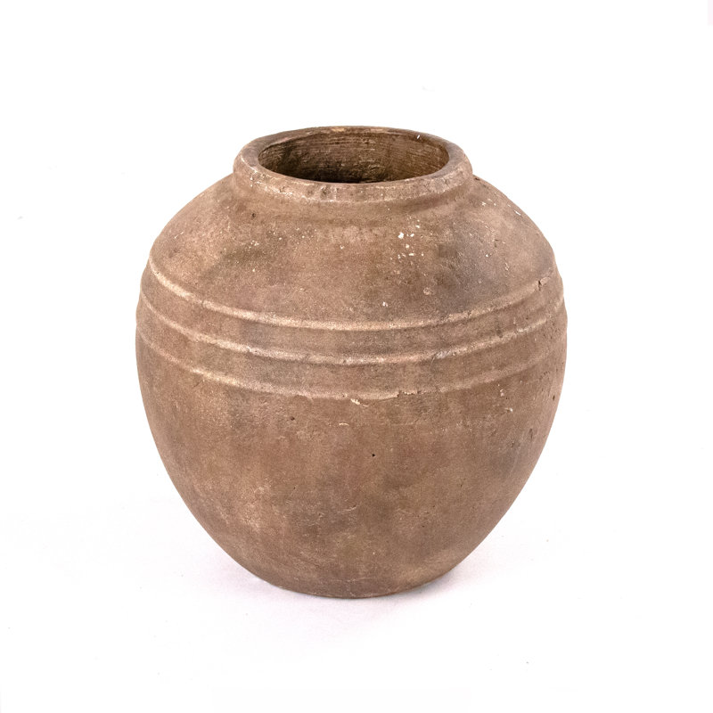 Rustic Terracotta Vase, 7"H x 7"W x 7"D