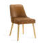 Chaise rembourrée de style Mid-Century avec pieds en bois, salle à manger, cuisine, chaises de salle à manger Restruarnt, assemblage minimal requis - crème, ensemble de 2