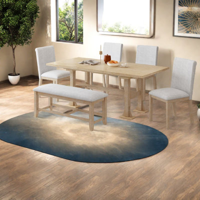 Extendable Dining Table Sets(must Include Both Table And Chair), Wood Farmhouse