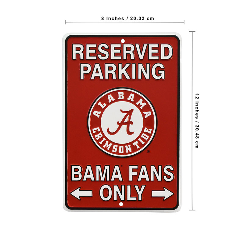 Crimson Parking Only Roll Tide Metal Sign Game Room Man Cave Garage Wall Decor