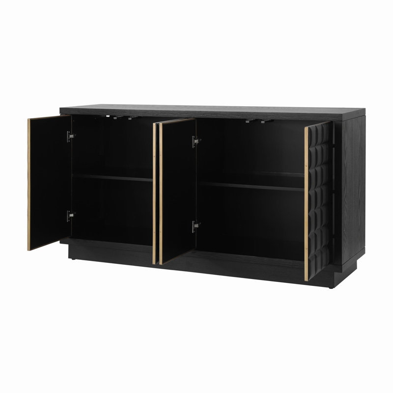 Buffet avec 4 portes Ivison, Noir