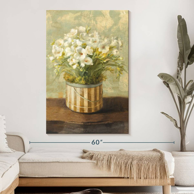 Hatbox Freesia, 51" H x 34" W