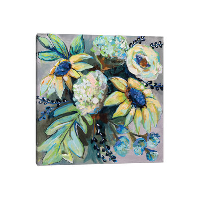 Sage And Sunflowers by Jeanette Vertentes - Wrapped Canvas Gallery-Wrapped Canvas Giclée