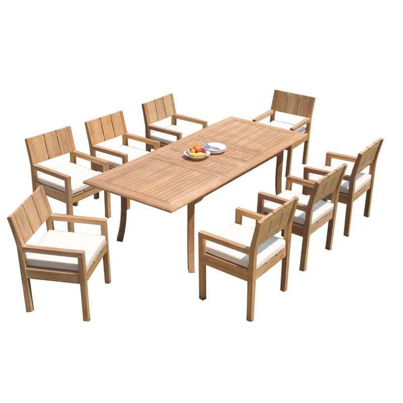 Ensemble de salle à manger rectangulaire Idora, H 30,5 po x L 117 po x l 40 po, 8