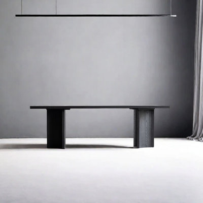 Carbonized black ash wood dining table