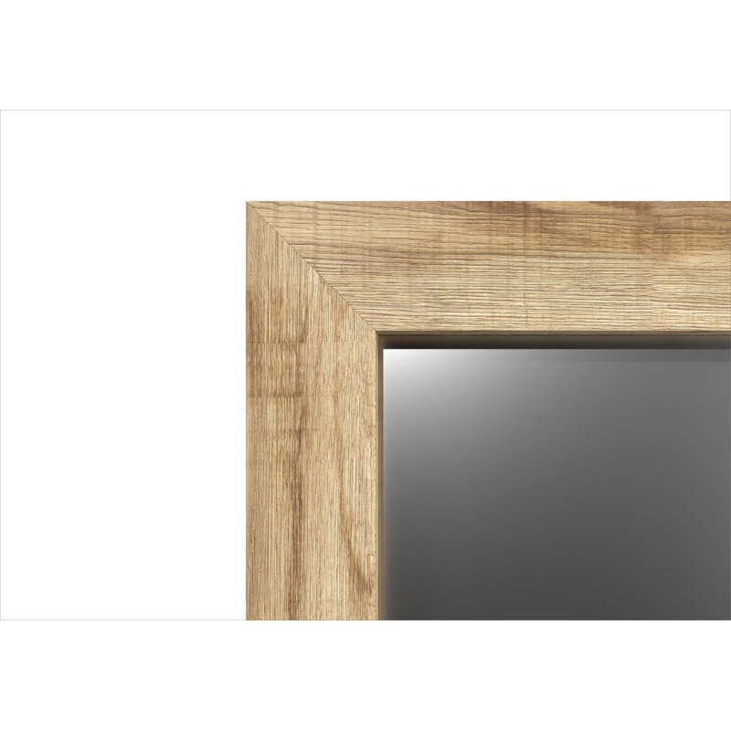 Javeria Wood Flat Wall Mirror, Light Brown, 86cm H x 60cm W