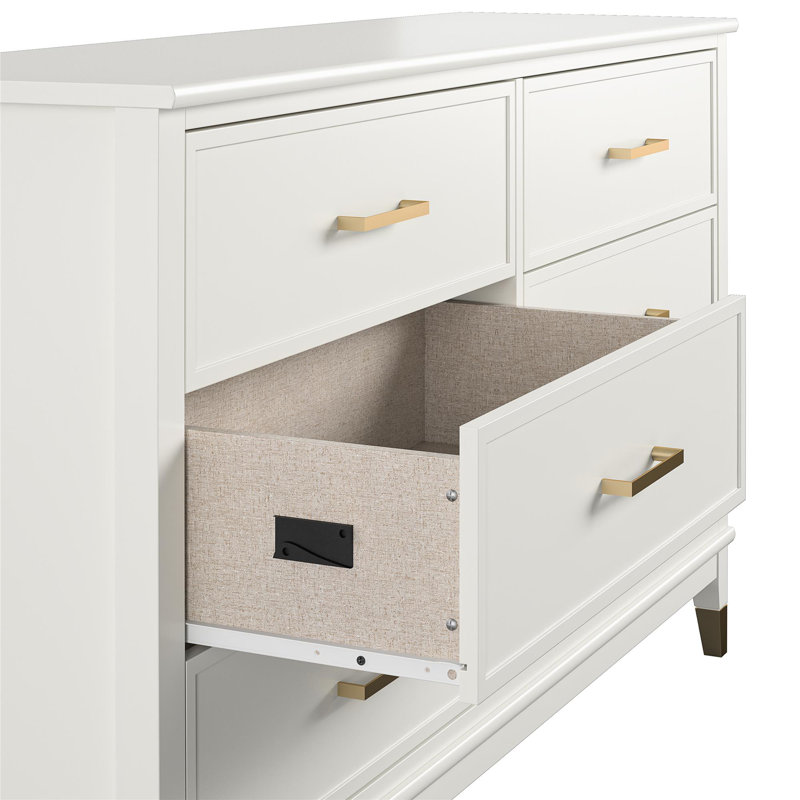 Commode double à 6 tiroirs l 56,77 po Westerleigh, Blanc