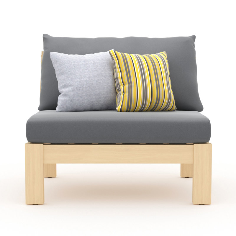 Chaise de patio avec coussins Sunbrella Sehrish, Sunbrella® gris anthracite