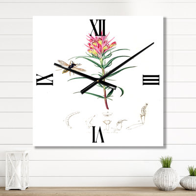 Horloge murale insectes et plantes I