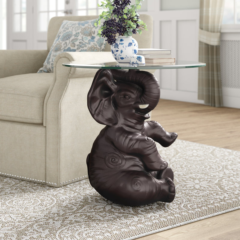 Fateh Glass Top End Table