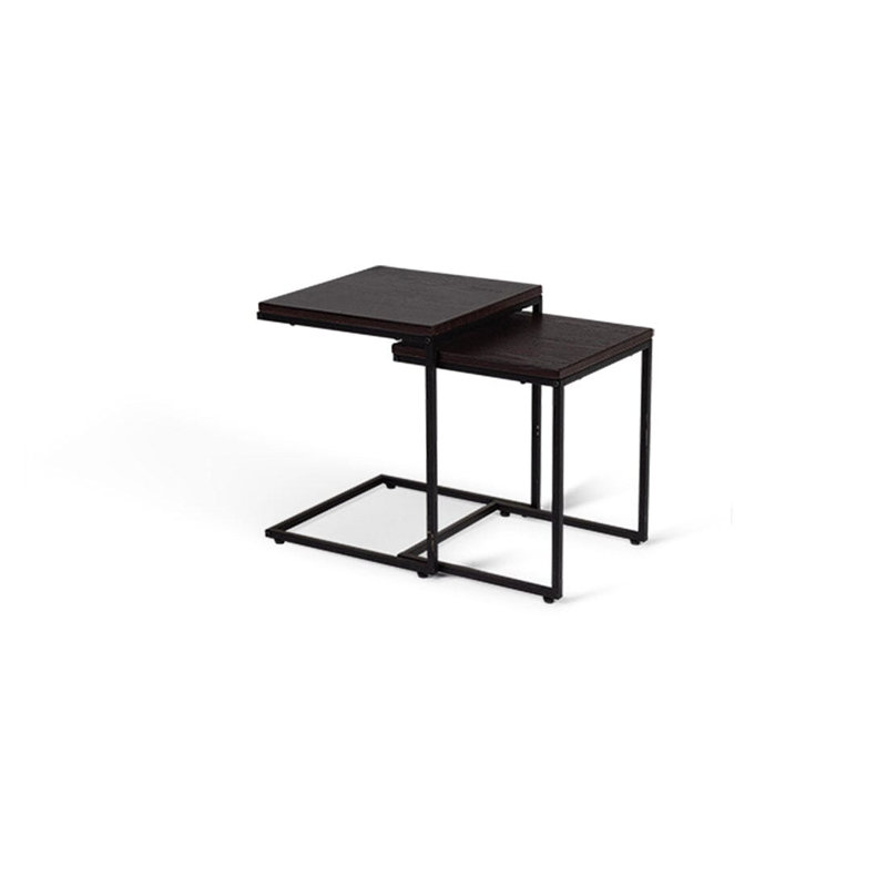 Kalyssa Frame Nesting Tables, Walnut Effect, Gold