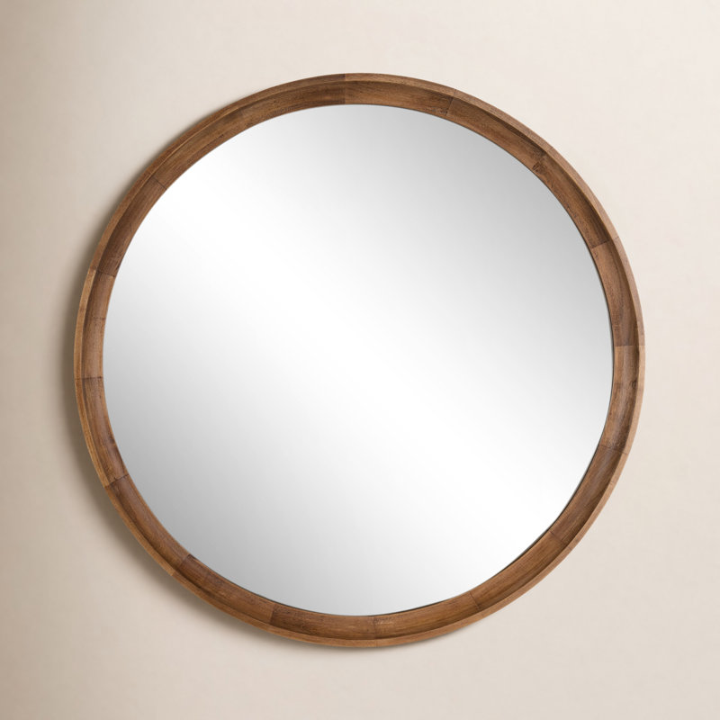Zoie Wood Mirror, Rustic Brown, 30" x 30"