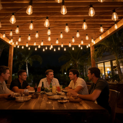  200Ft LED Outdoor String Lights Waterproof Dimmable 100 Shatterproof ST38 Vintage Edison Bulbs 2700K Outside for Patio Backyard Cafe Garden Bistro Porch Gazebo Event Party