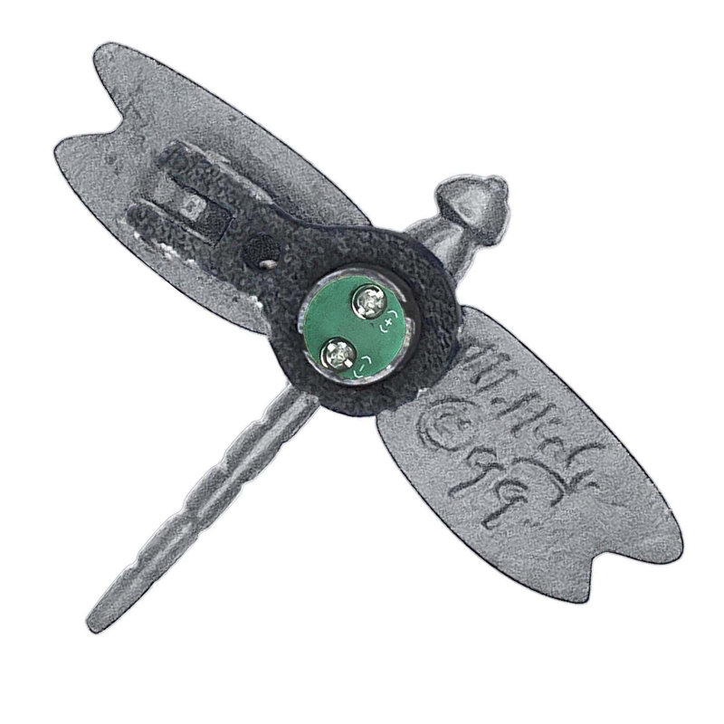 Dragonfly In Flight Push Button Doorbell, Nickel Silver
