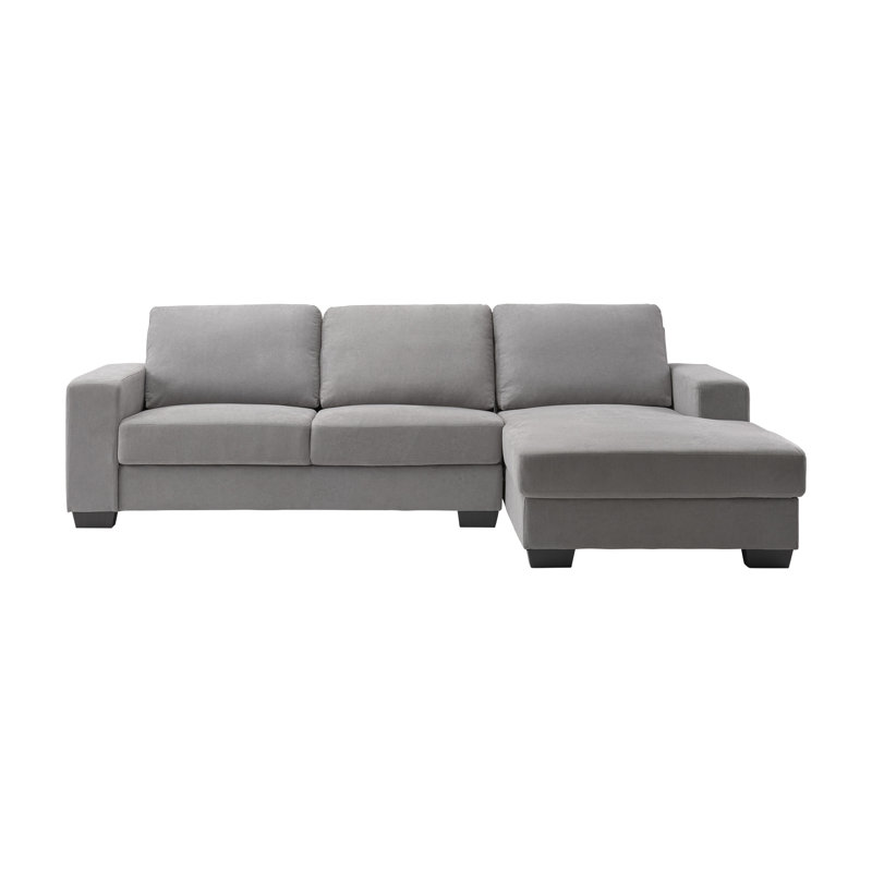 Canapé et méridienne de 104 po de largeur, Polyester gris clair, Face à la gauche