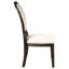 Chaise de salle à manger à dossier ovale foncé 2 chaises, revêtement en chenille crème, avant carré et arrière évasé, 39,11 pouces de hauteur, décor pour les chaises d'appoint pour événements spéciaux