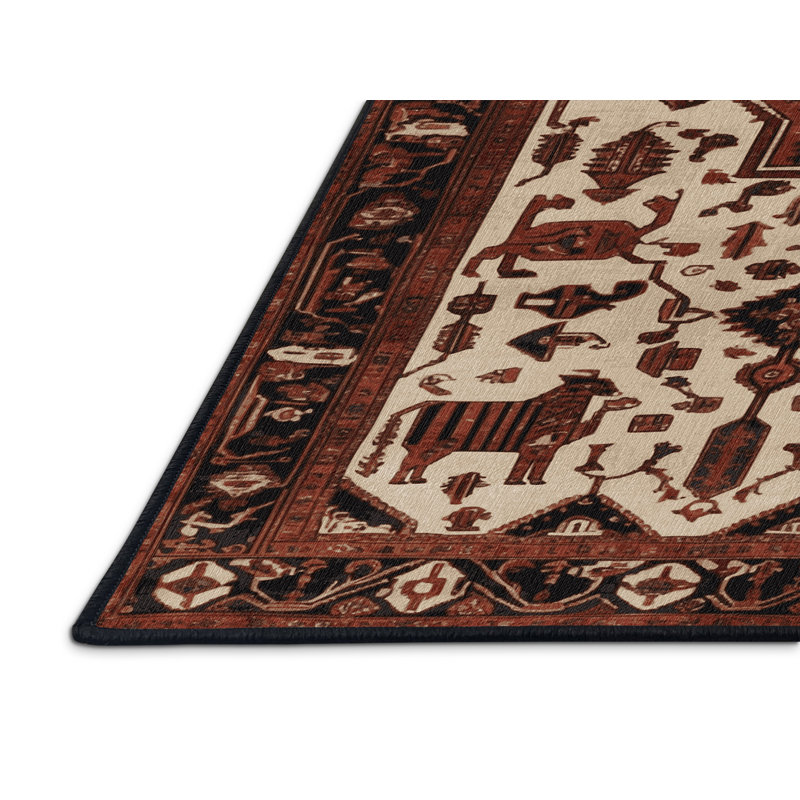 Tapis brun lavable à la machine, Carré 8 pi