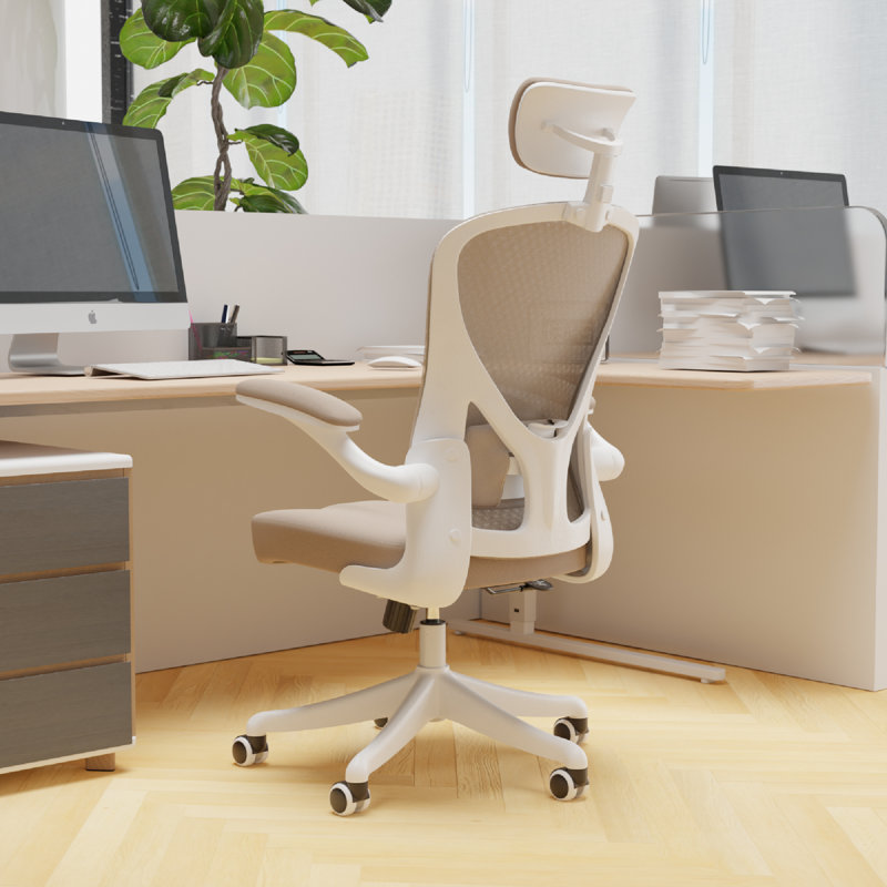 Chaise de bureau ergonomique robuste à haut dossier - Chaises de bureau confortables avec roues pivotantes et accoudoirs rabattables, appui-tête réglable et soutien lombaire pour le dos Capacité de 350 lb