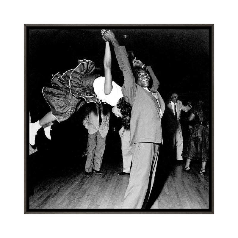 Couple dansant à la salle de bal Savoy, Harlem, 1947 - reproduction de photo, H 26 po x l 26 po x P 1,5 po, Pas de tapis
